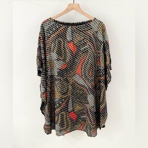 Thread Social Tunic Mini Dress Black Gold Size Medium